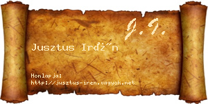 Jusztus Irén névjegykártya